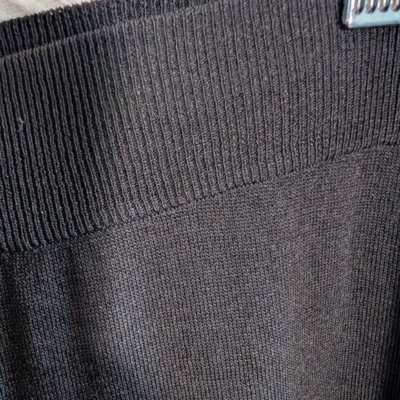 Joseph Ribkoff Black Knit Culottes Pointelle Hem Medium Pull-On Cropped Wide Leg - Picture 4 of 8